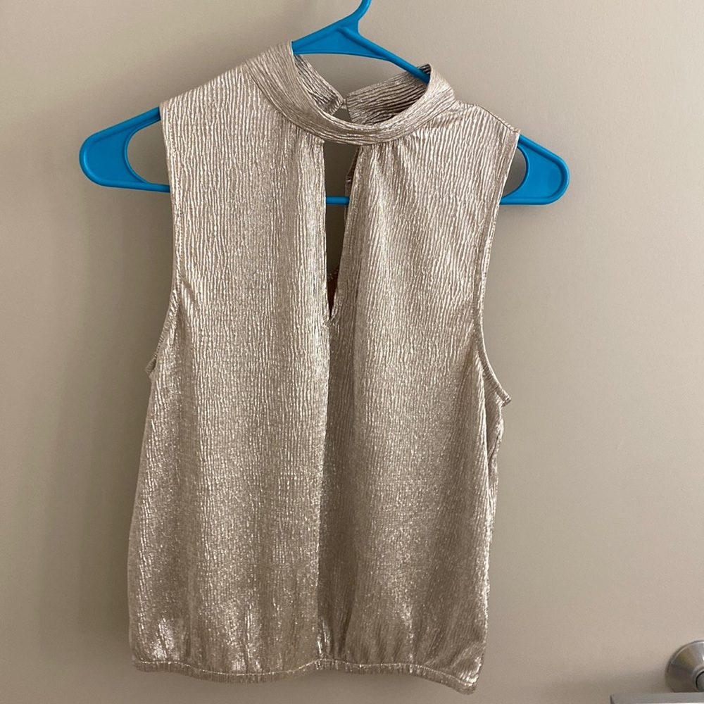 Express - Silver Sleeveless Halter Top